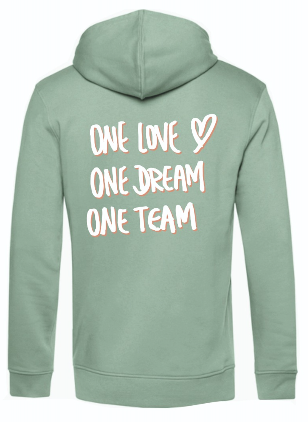 ONE LOVE, ONE DREAM, ONE TEAM - Organic Hoodie (hellgrün) Bild